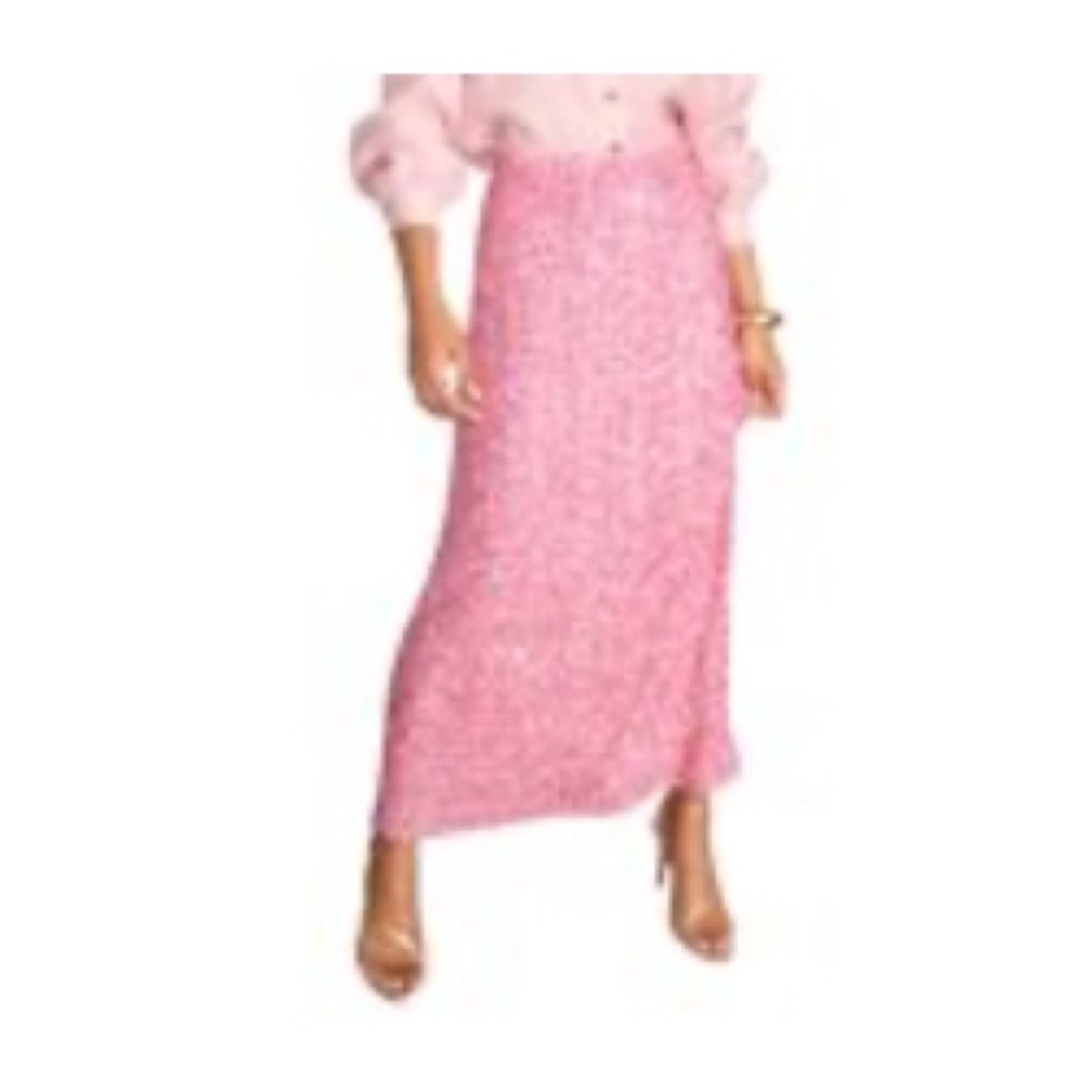 Sequin Maxi Skirt - Pink